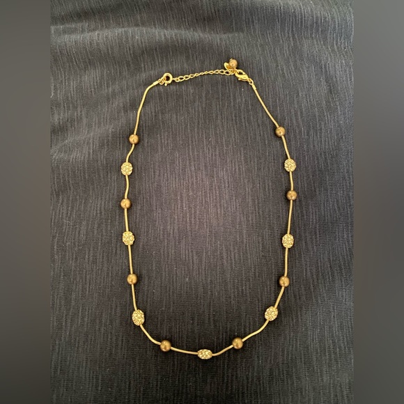 Monet Necklace Faux Pearl Rhinestones With Extender gold - Picture 2 of 5